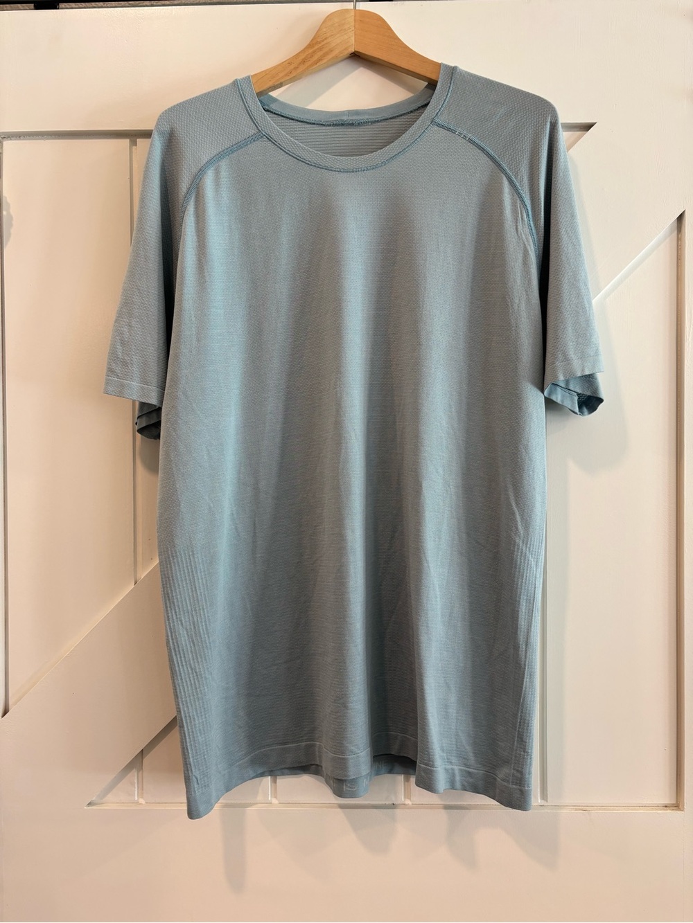 Lululemon Metal Vent Tech Men's Short Sleeve Shirt Blue Teal Large Fit GUC